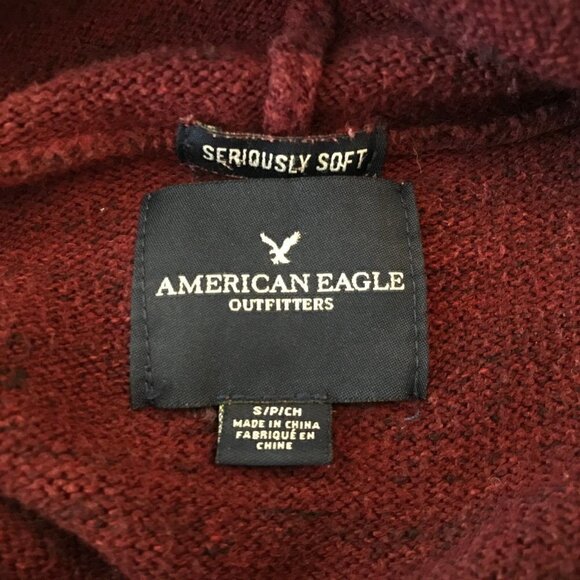 American Eagle Seriously Soft Men Knit Hooded Pullover Sweater Small Nordic - Picture 3 of 12